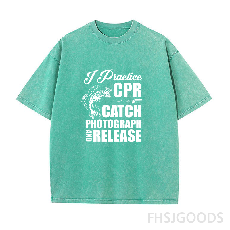 I Practise CPR Catch Photograph and Release Unisex Distressed T-Shirt