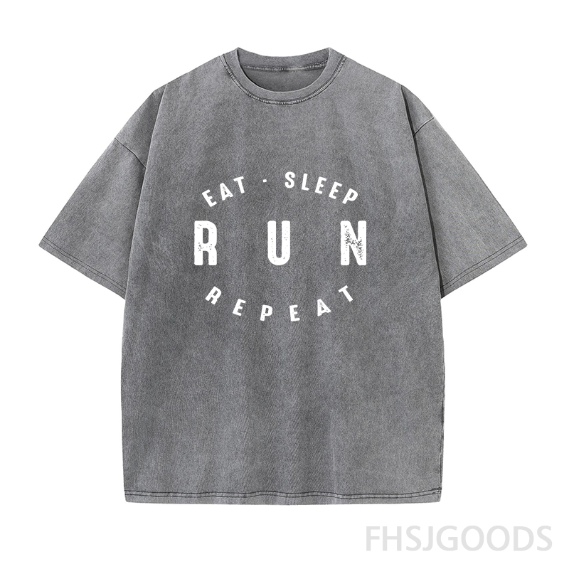 Eat Sleep Run Repeat Unisex Distressed T-Shirt