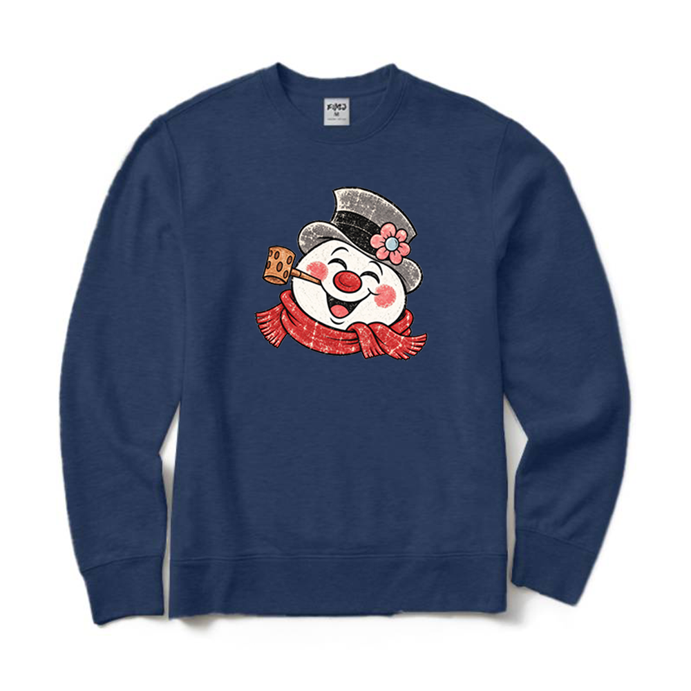 Retro Happy Snowman Christmas Crewneck Sweatshirt
