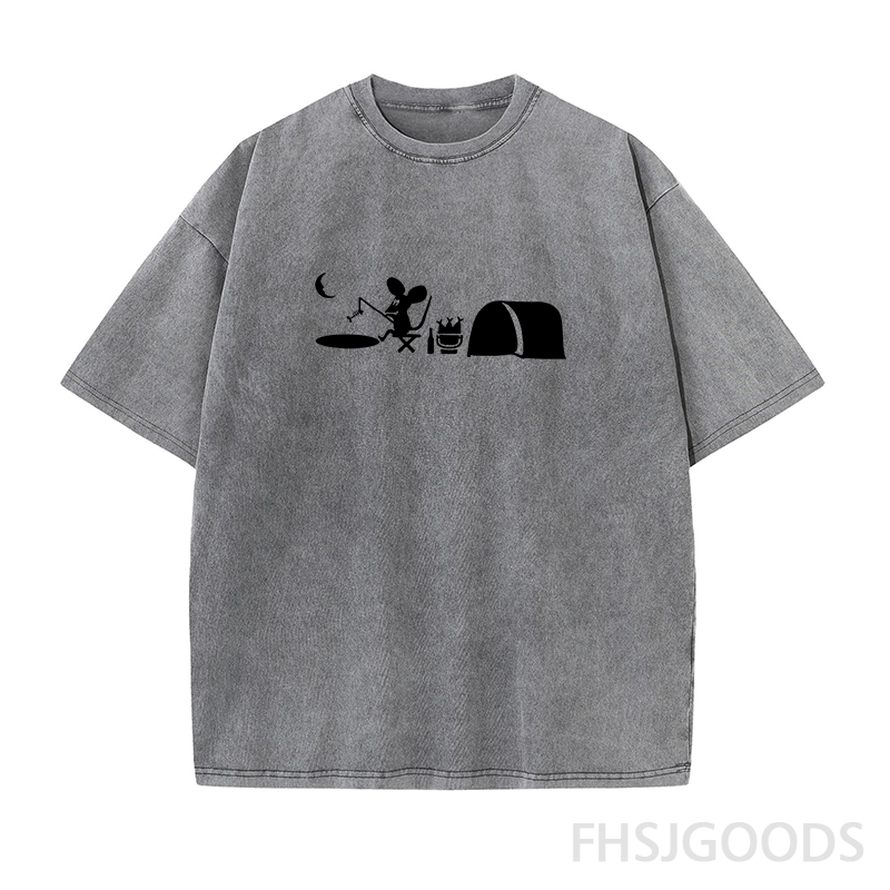 Fishing Mouse Hole Unisex Distressed T-Shirt