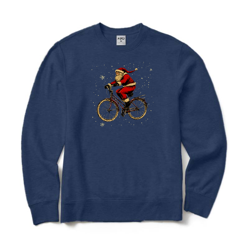 Santa Cycling Christmas Crewneck Sweatshirt