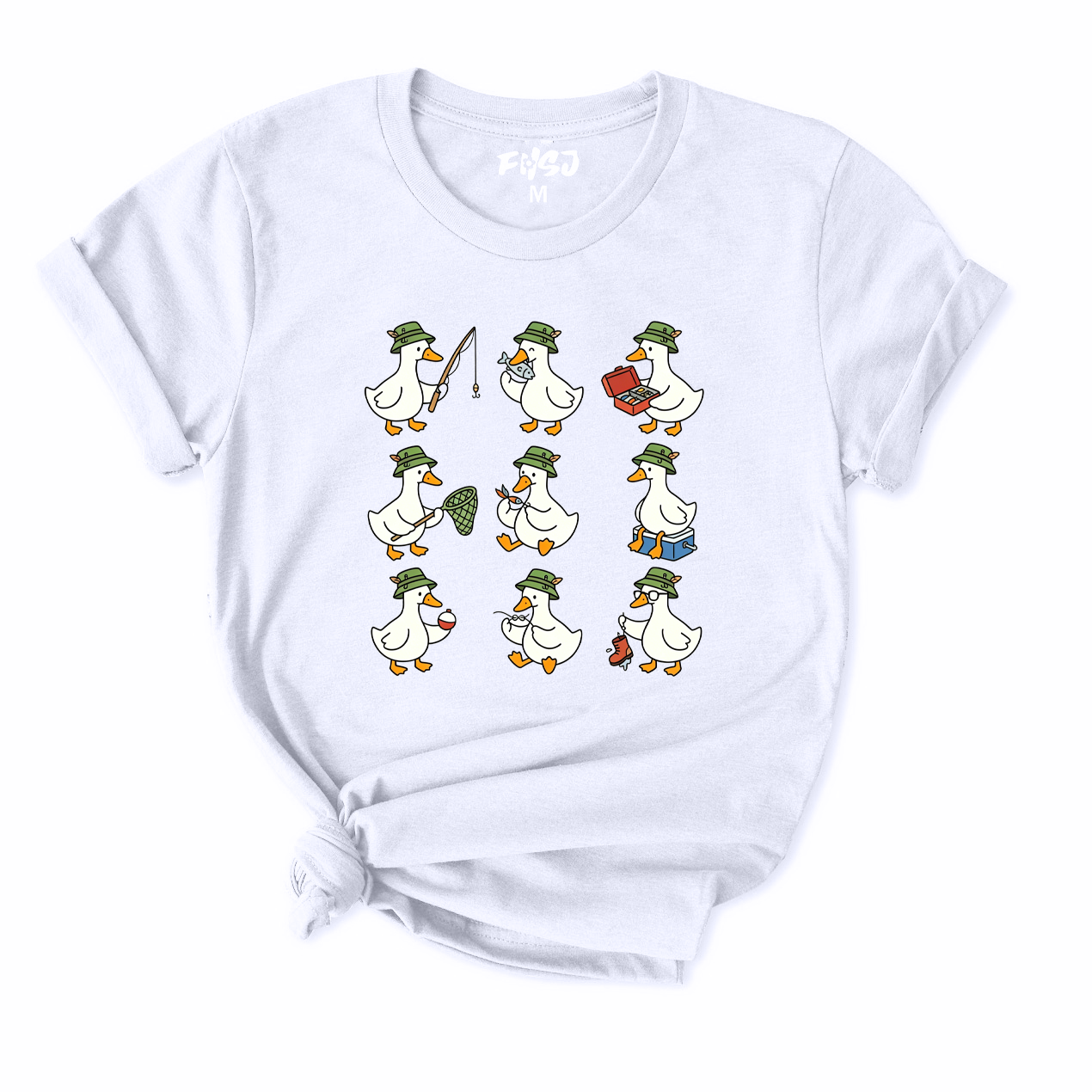 Cute Fishing Goose T-Shirt for Women