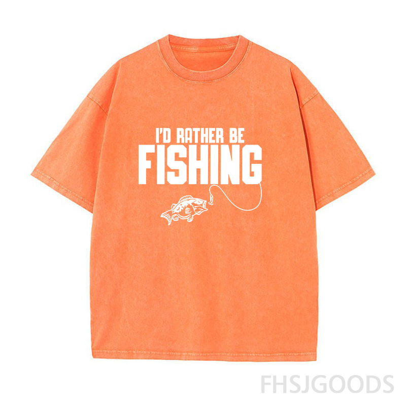 I'd Rather Be Fishing Unisex Distressed T-Shirt