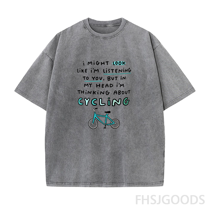 Thinking About Cycling Unisex Distressed T-Shirt