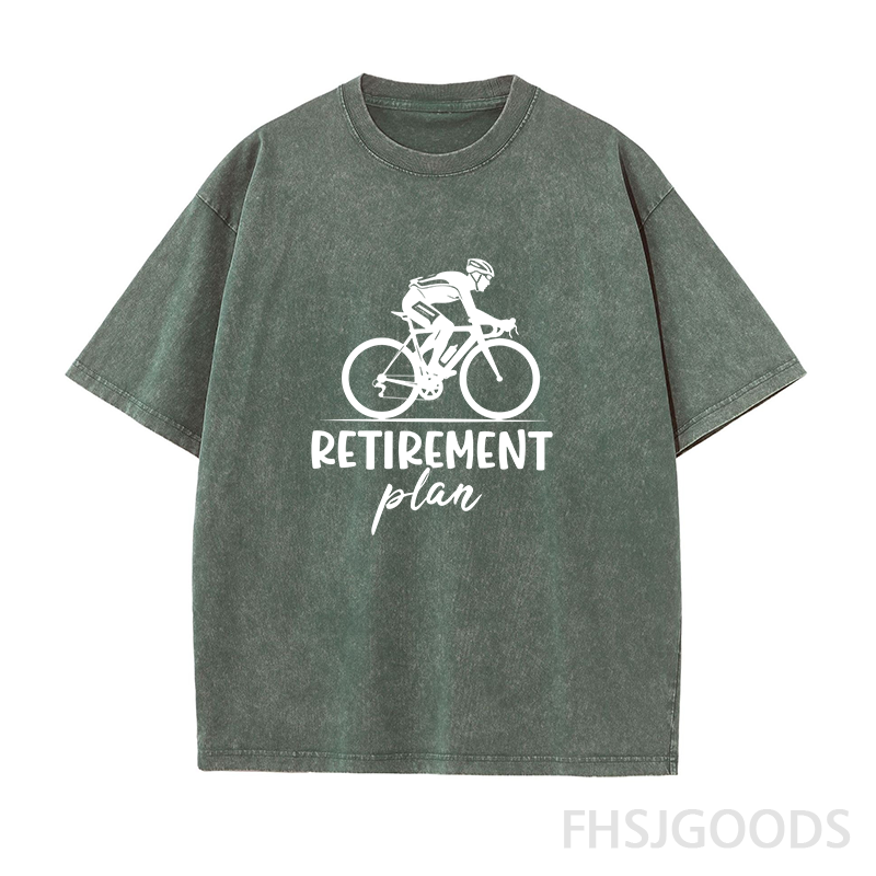 Retirement Plan Cycling Unisex Distressed T-Shirt