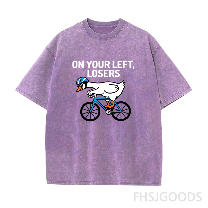 On Your Left Losers Cycling Unisex Distressed T-Shirt