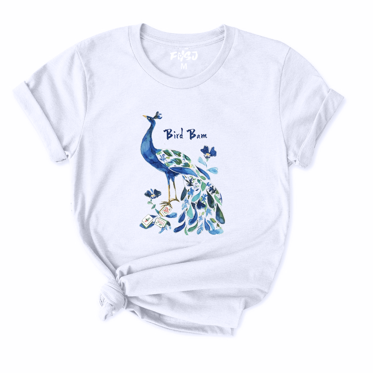 Bird Bam Mahjong Peacock T-Shirt for Women