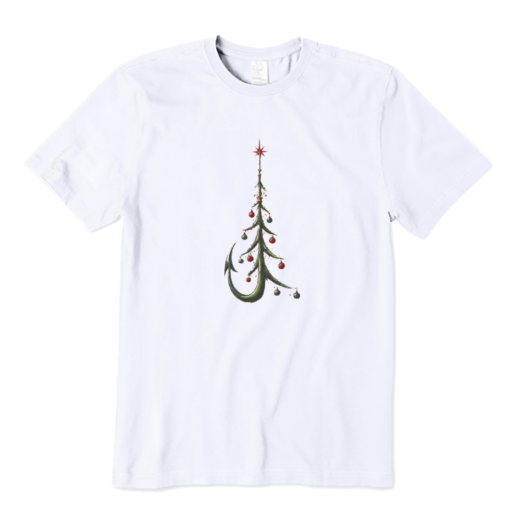 Fishing Hook Christmas Tree T-Shirt
