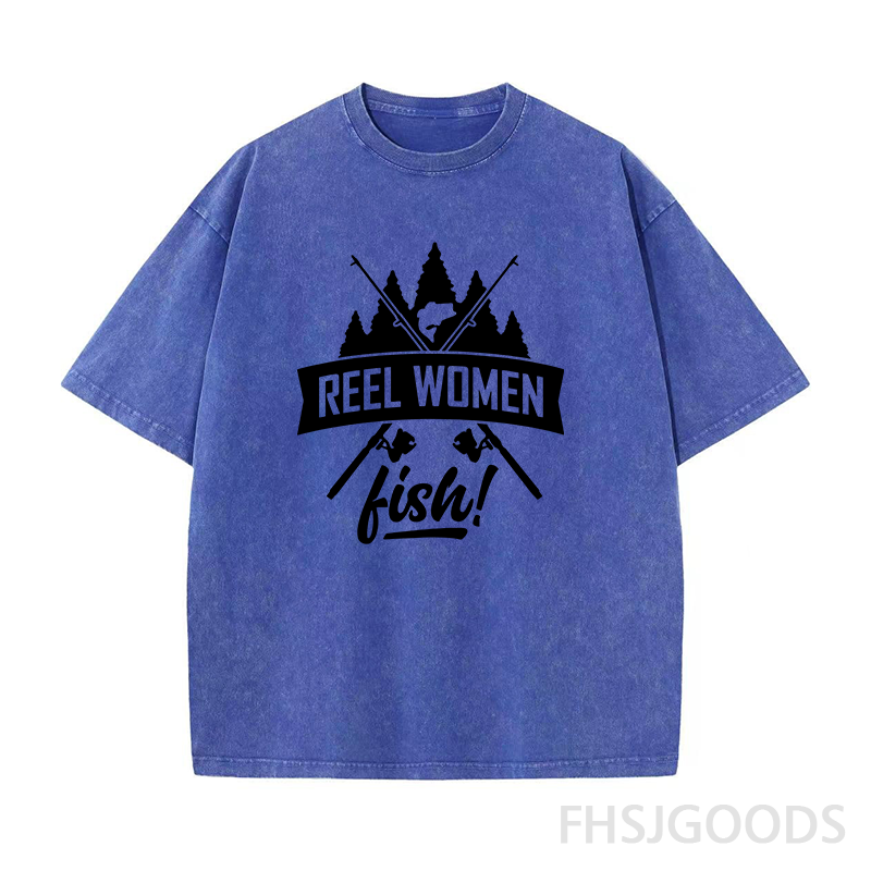Reel Women Fish Unisex Distressed T-Shirt
