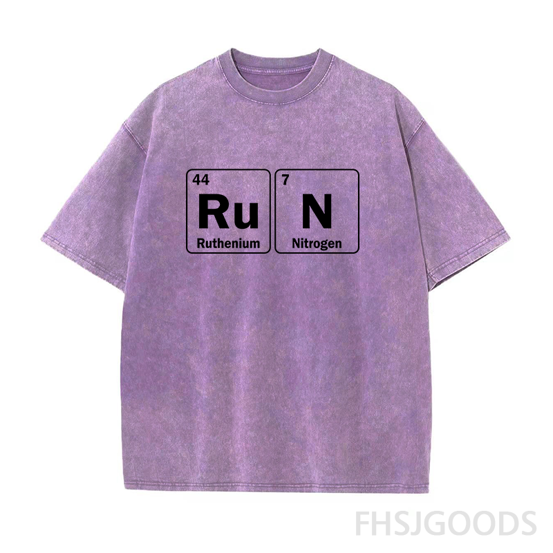 Run Periodic Table Unisex Distressed T-Shirt