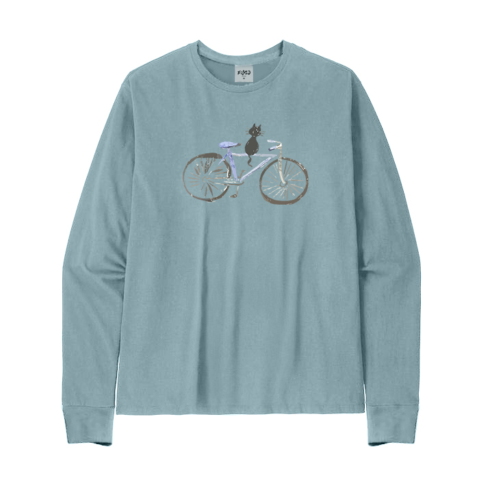 The Cat on A Bike Long Sleeve T-Shirt