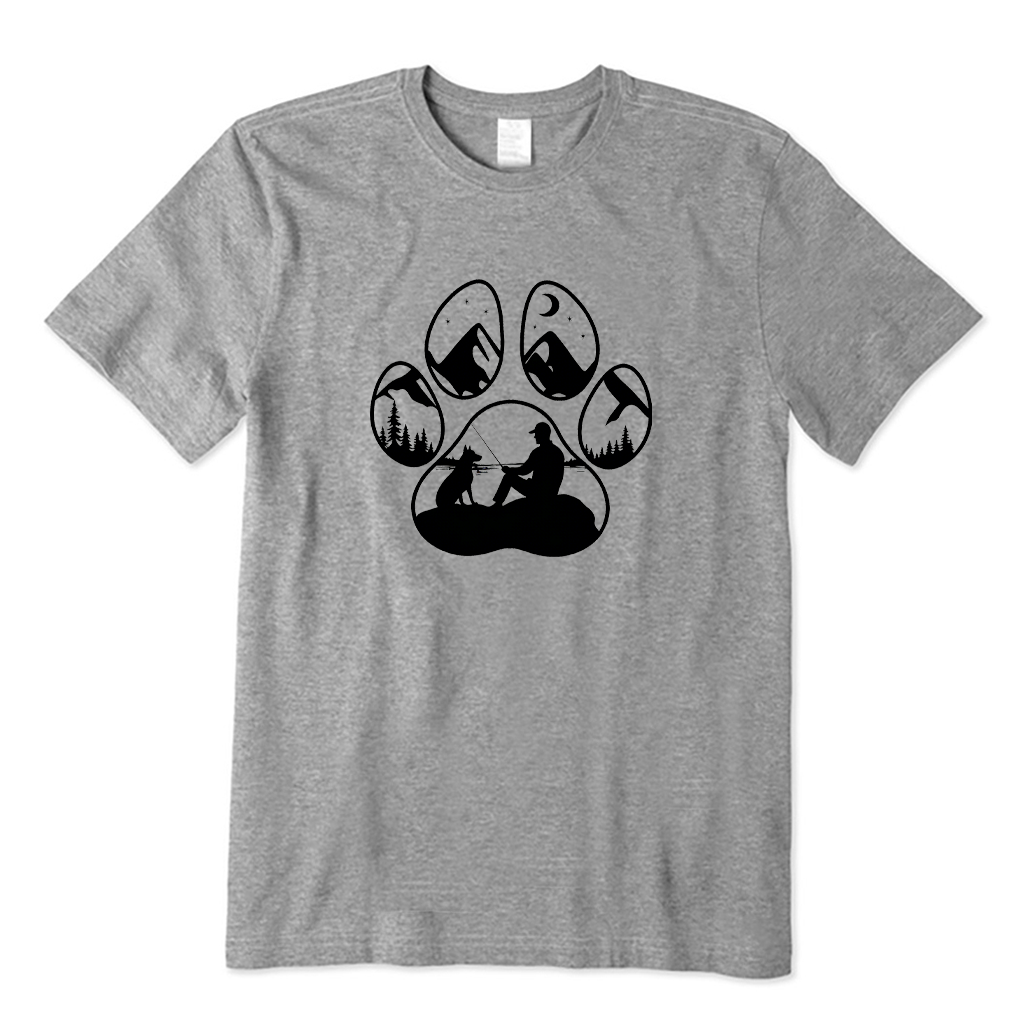 Dog Paw Fishing T-shirt