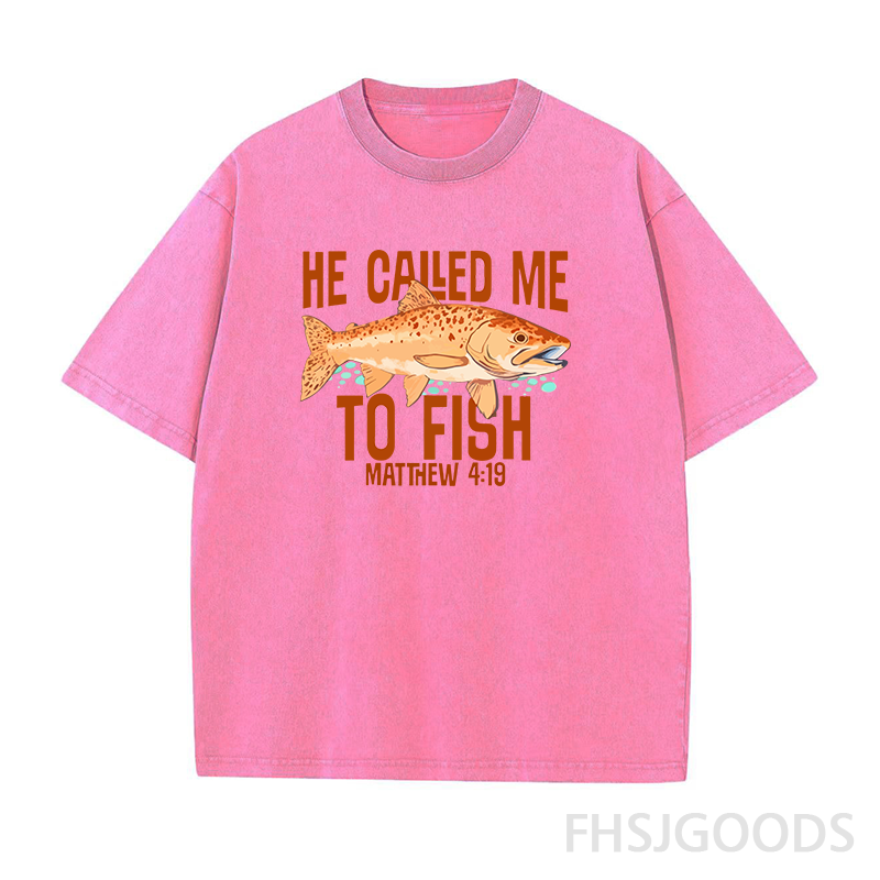 He Called Me to Fish Fishing Unisex Distressed T-Shirt