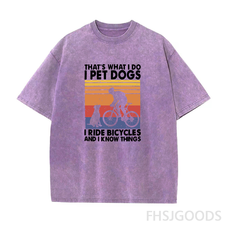 Dog & Bicycle Lover Unisex Distressed T-Shirt