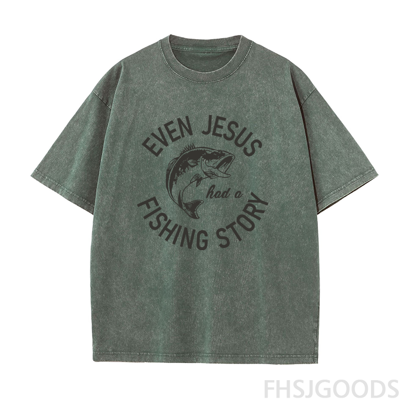 Even Jesus Had A Fishing Story Unisex Distressed T-Shirt
