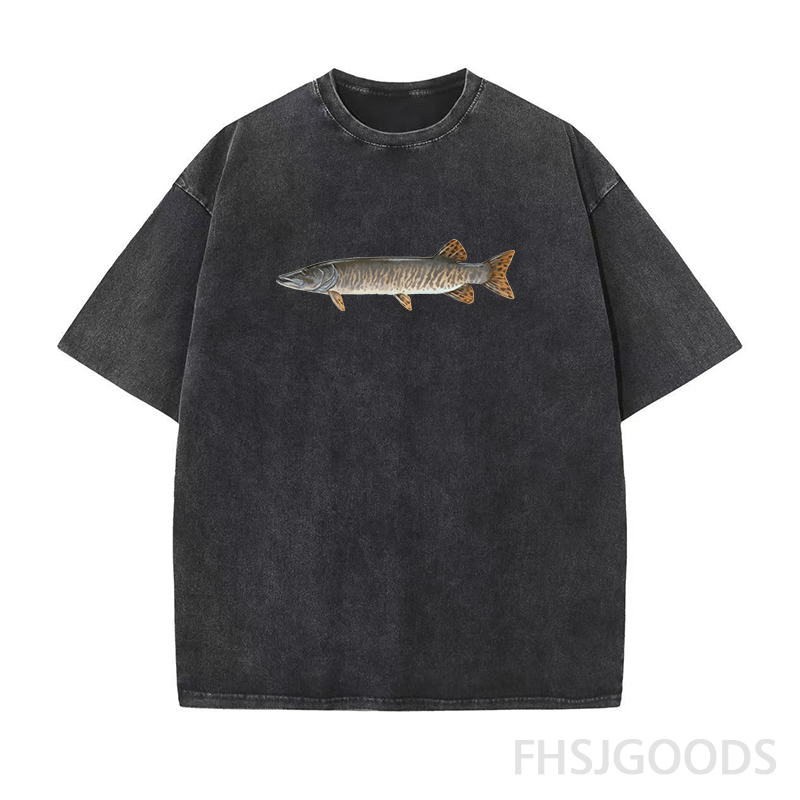 Muskie Fishing Unisex Distressed T-Shirt