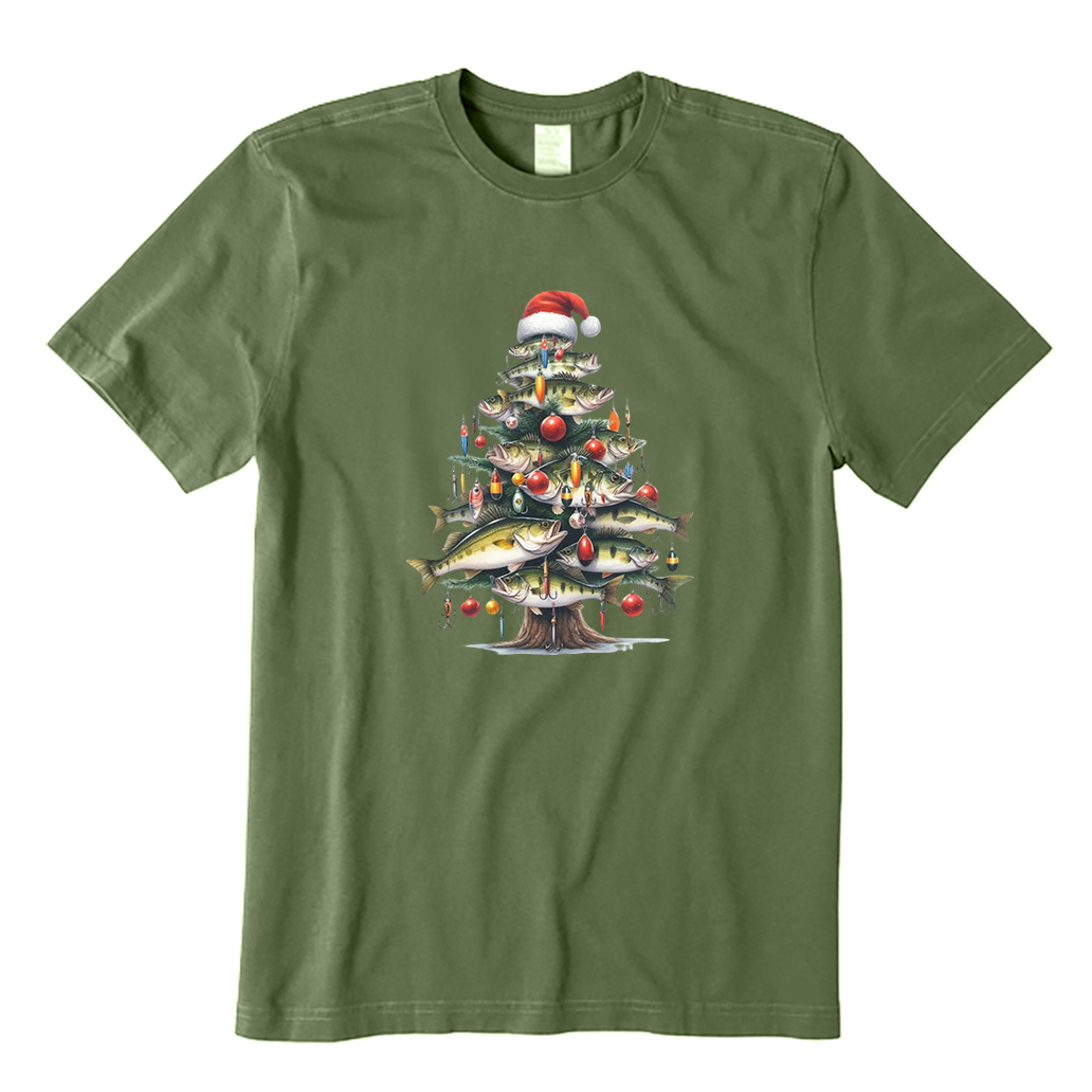 Bass Fisherman Christmas Tree T-Shirt