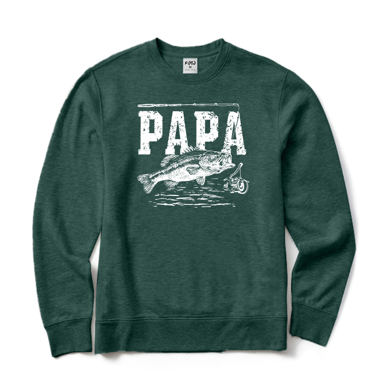 Papa Fishing Crewneck Sweatshirt