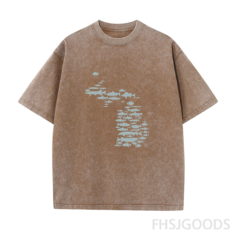 Fish of Michigan Unisex Distressed T-Shirt
