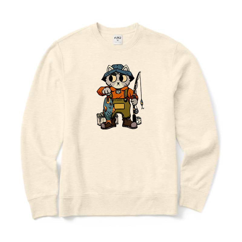 Cat Fishing Crewneck Sweatshirt