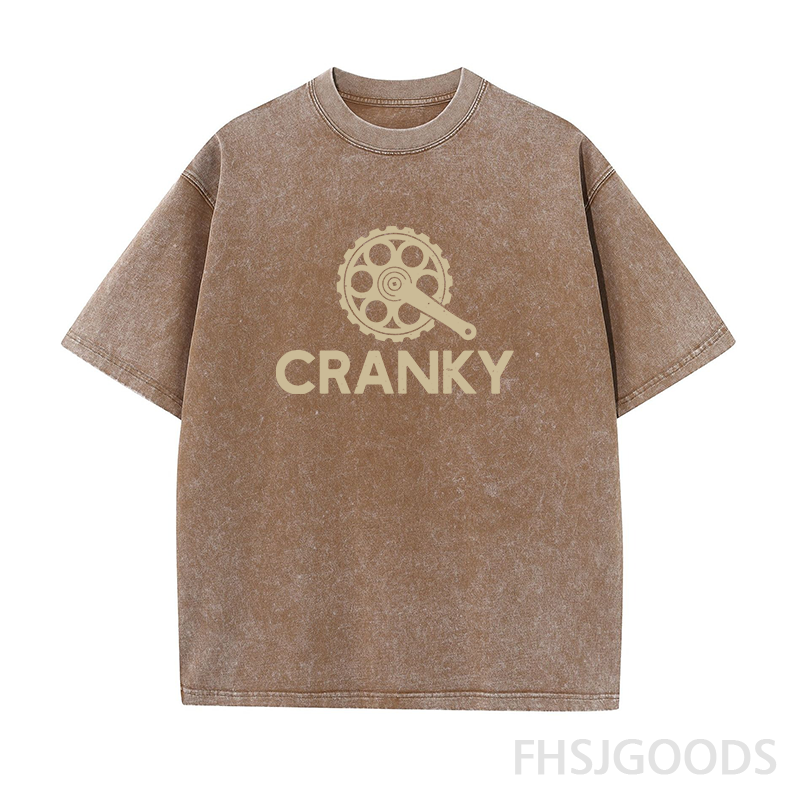 Cranky Funny Bike Unisex Distressed T-Shirt