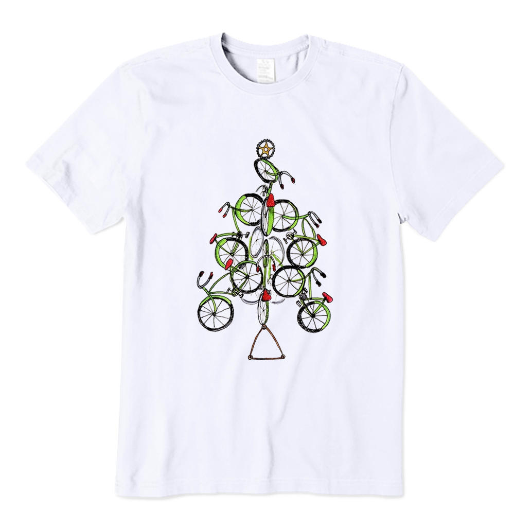 Bicycle Tree Christmas T-Shirt