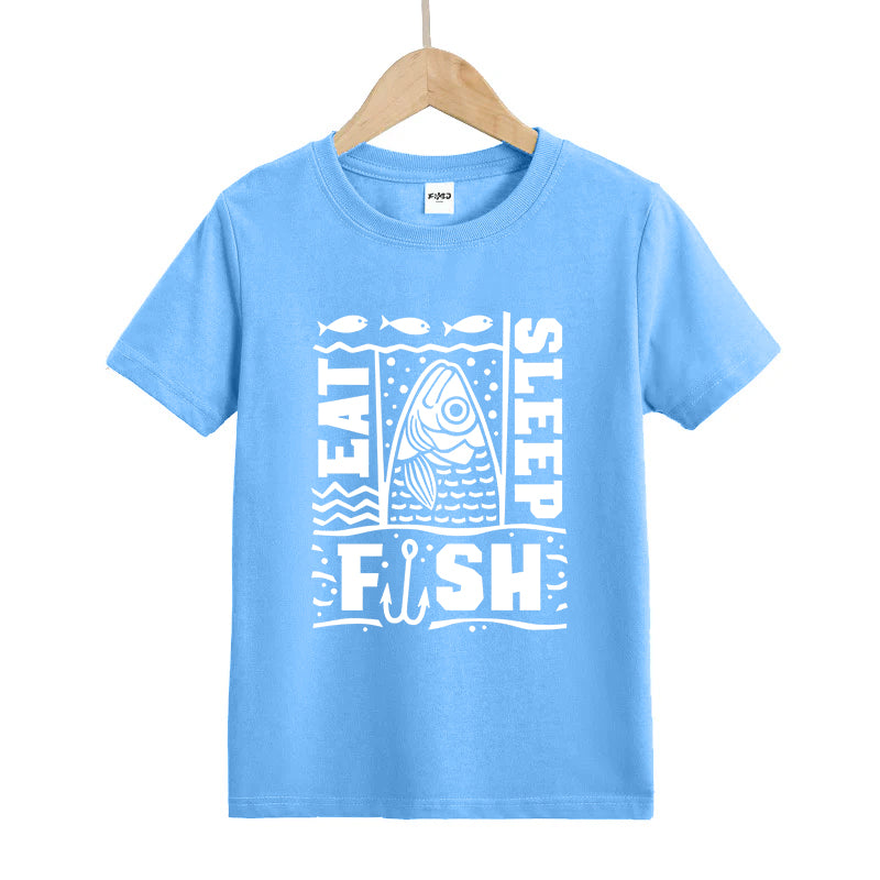 Eat Sleep Fish Kids T-Shirt
