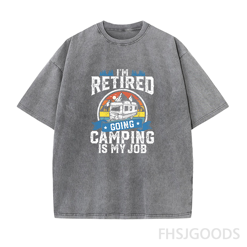 Retired Camping Unisex Distressed T-Shirt