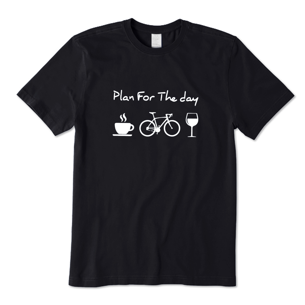 Plan For The Day Coffee Cycling Wine T-shirt
