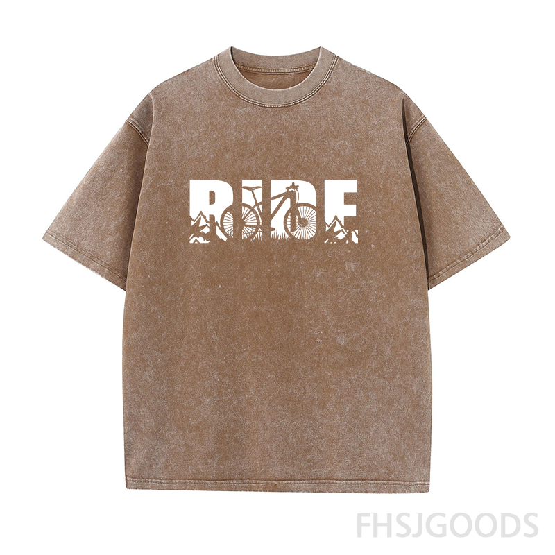 Mountain Bike RIDE Unisex Distressed T-Shirt