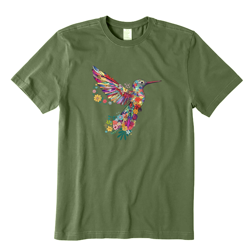 Floral Hummingbird T-shirt