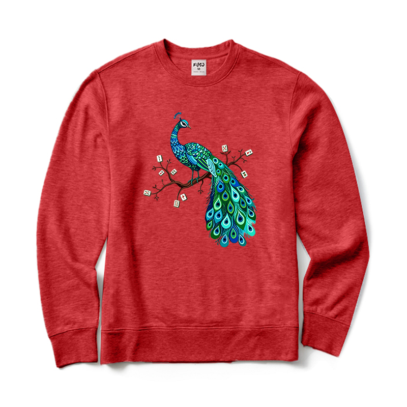 Mahjong Bird on Tile Branch Crewneck Sweatshirt