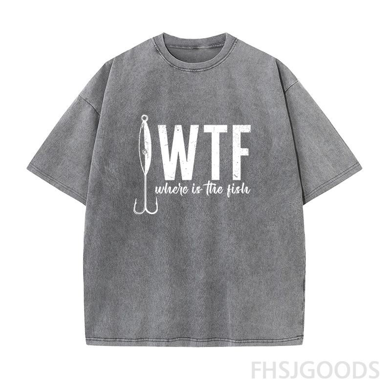 WTF Where's The Fish Unisex Distressed T-Shirt