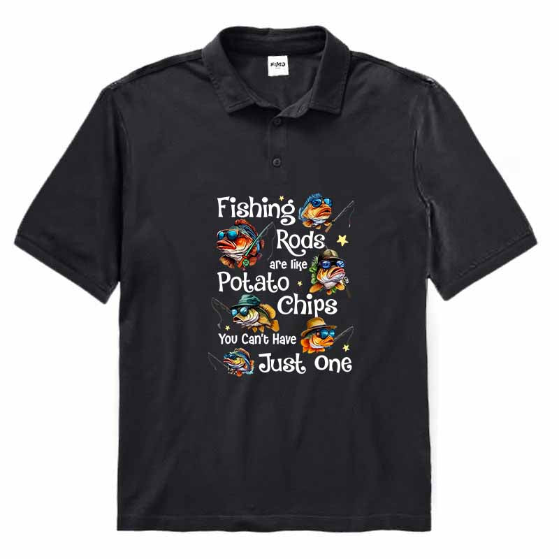 Fishing rods are like potato chips Polo Shirt