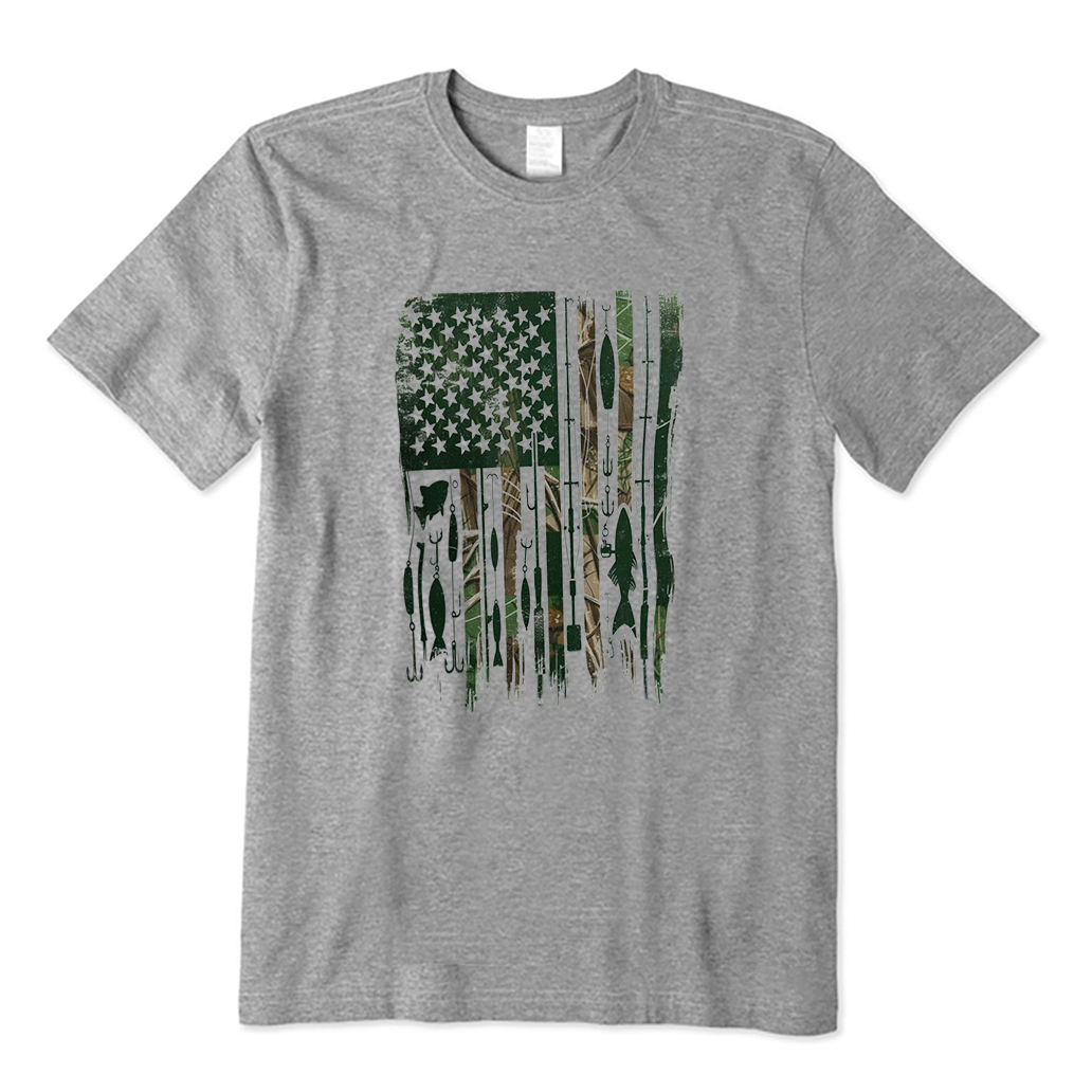Fishing American Flag T-Shirt