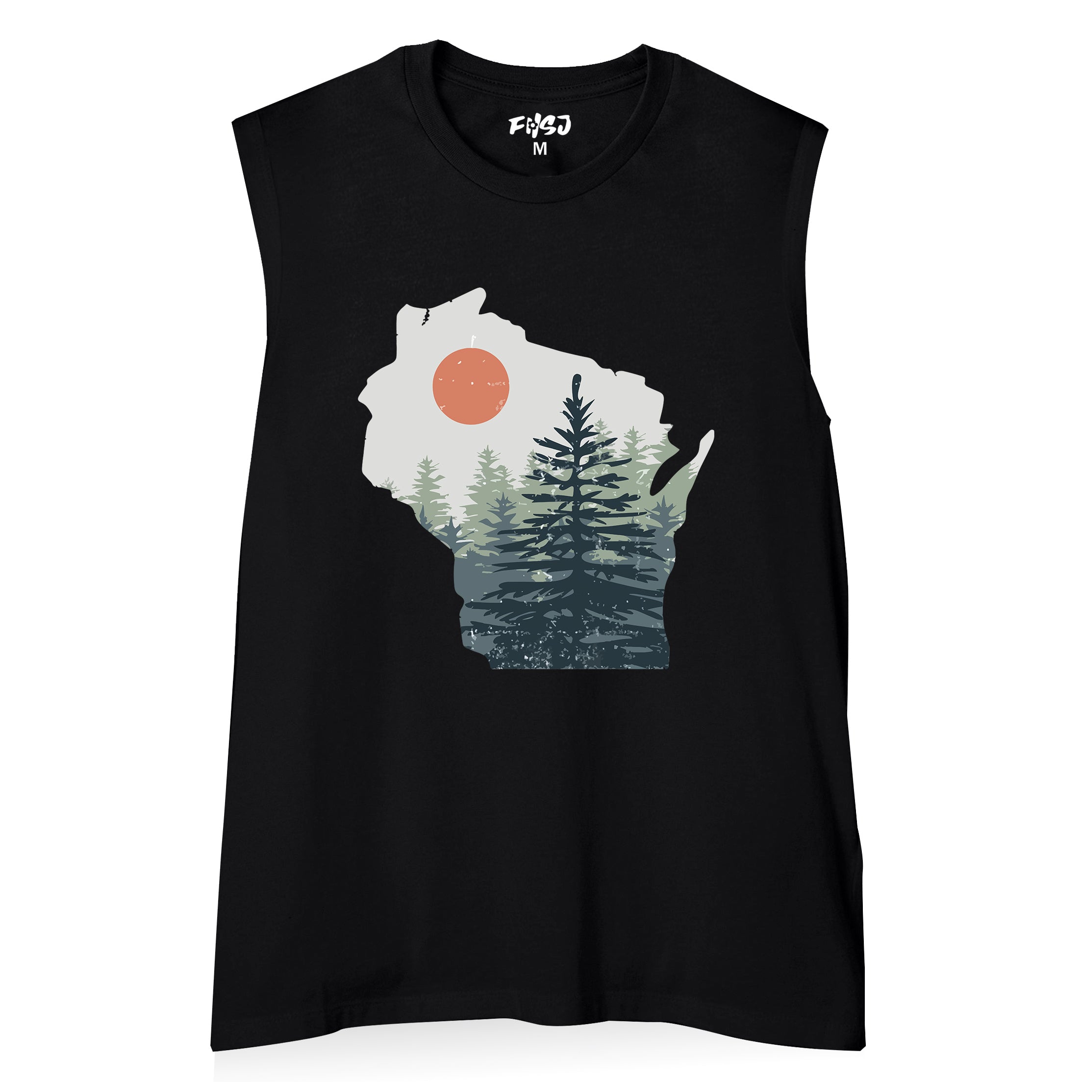 Women Wisconsin Pine Trees Tank Top