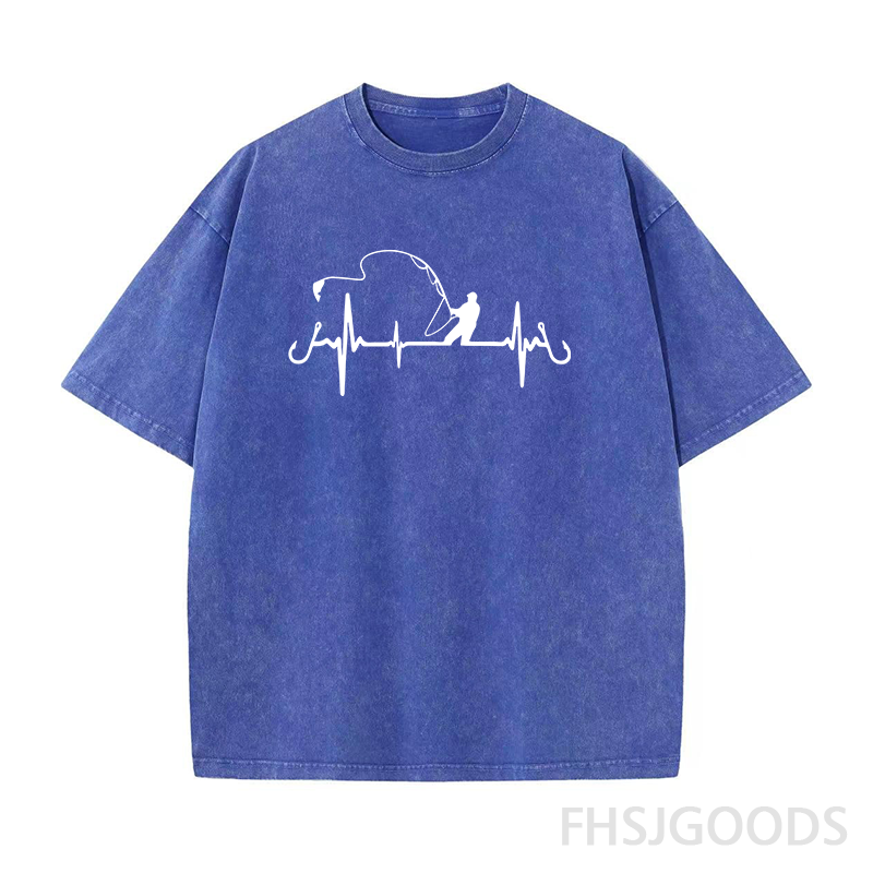 HEARTBEAT FISHING Unisex Distressed T-Shirt