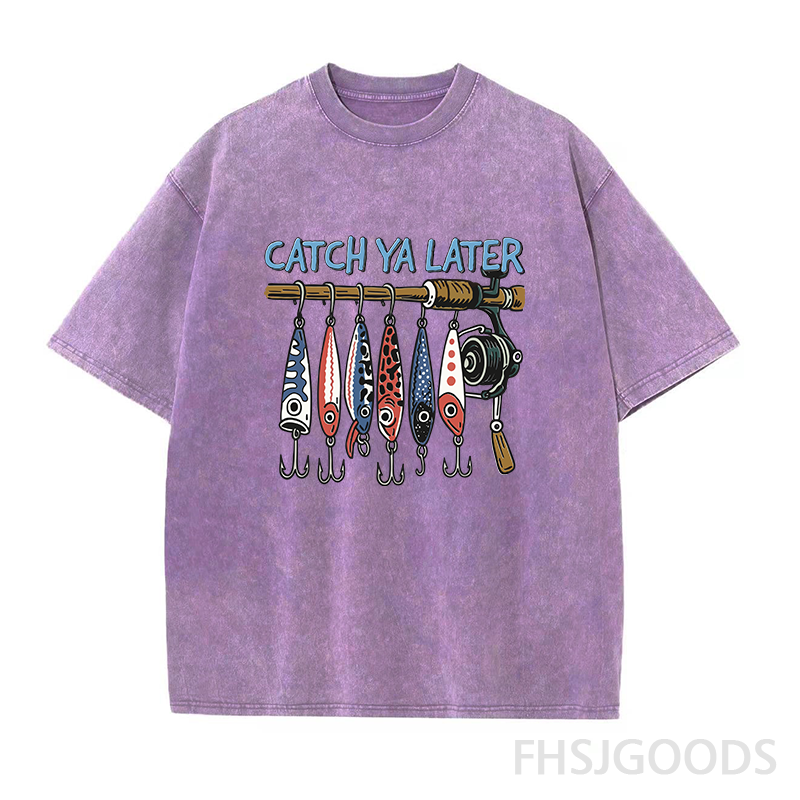 Catch Ya Later Fishing Unisex Distressed T-Shirt