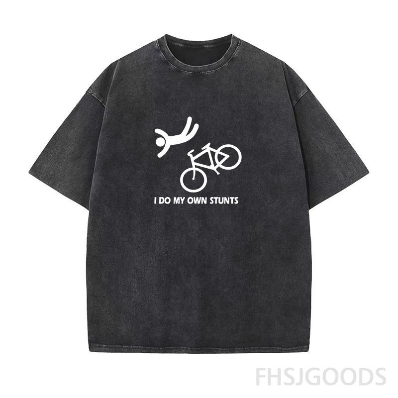 Funny Bike Stunt Unisex Distressed T-Shirt