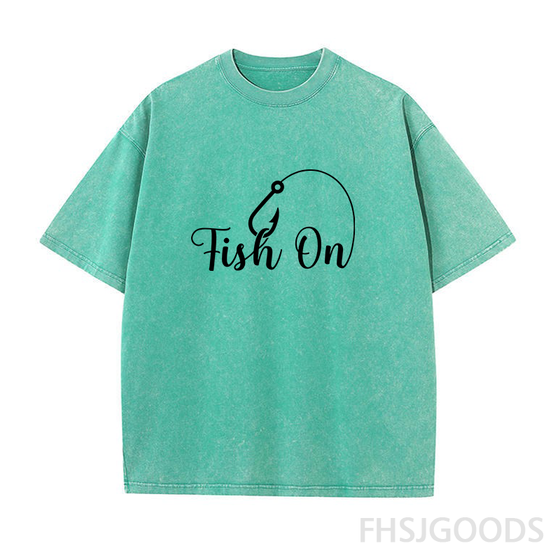 Fish On Fishing Unisex Distressed T-Shirt