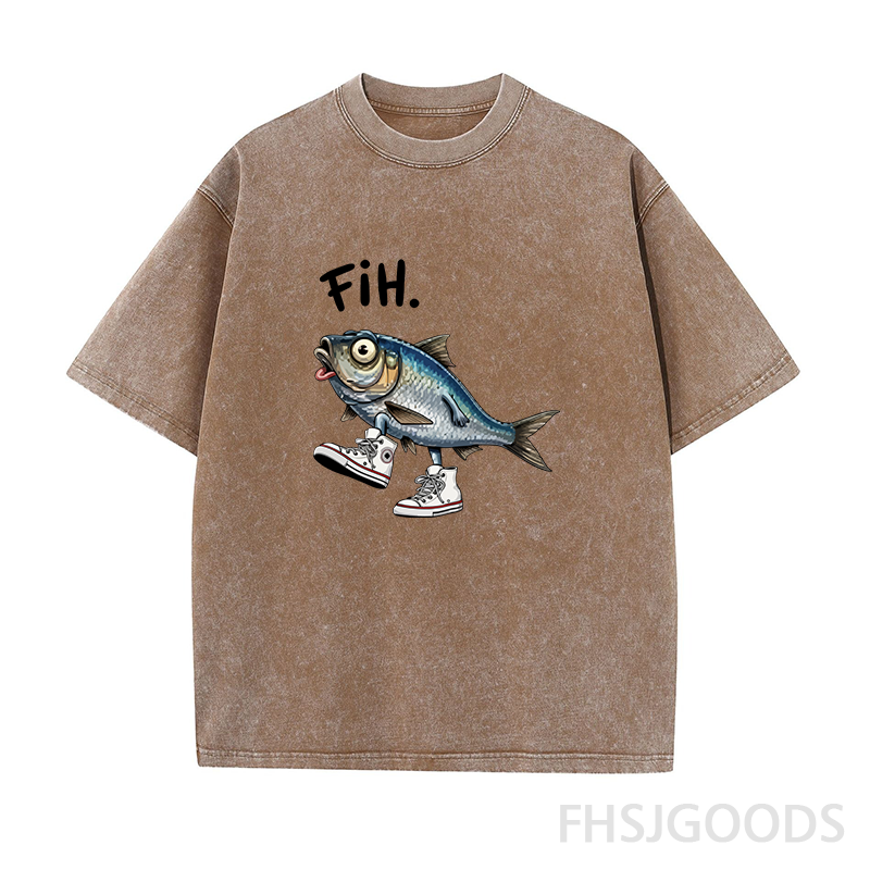 Fih Shoes Fish Unisex Distressed T-Shirt
