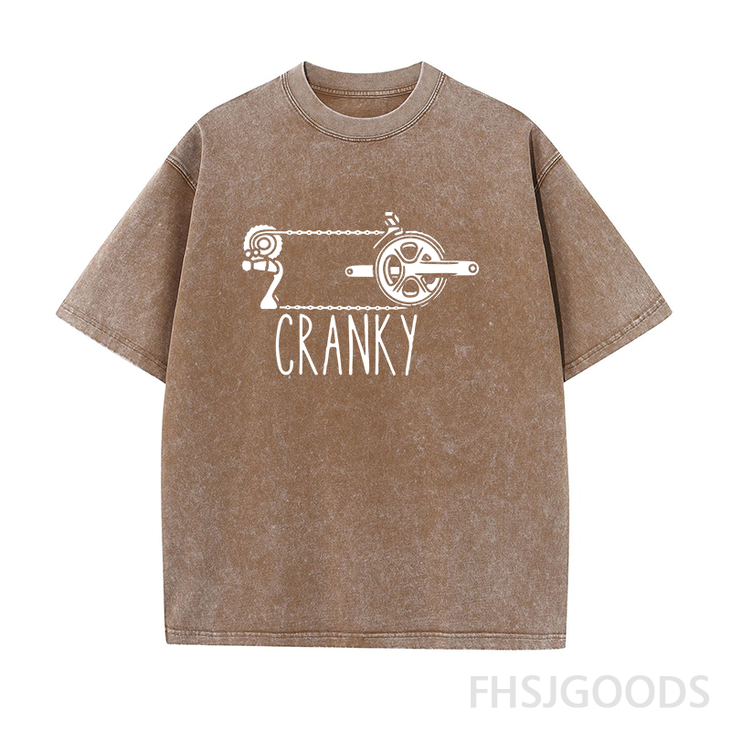 CRANKY Bicycle Drivetrain Unisex Distressed T-Shirt