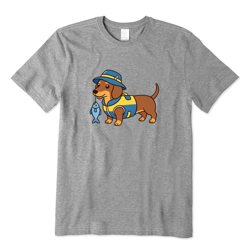 Fishing Dachshund T-shirt