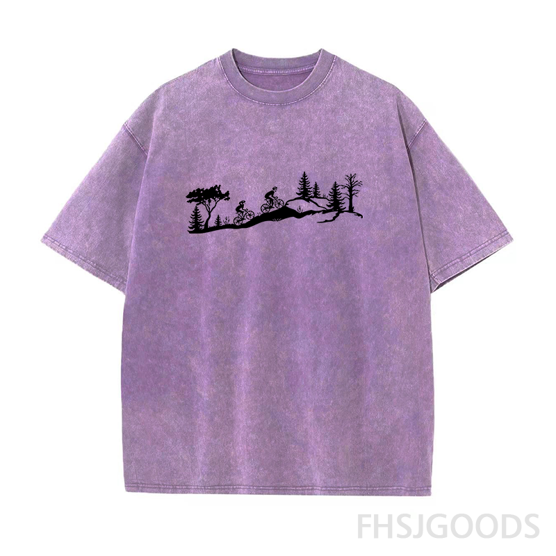 Mountain Biker Unisex Distressed T-Shirt