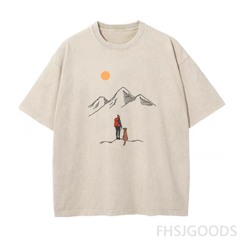 Mountain Hiking Unisex Distressed T-Shirt