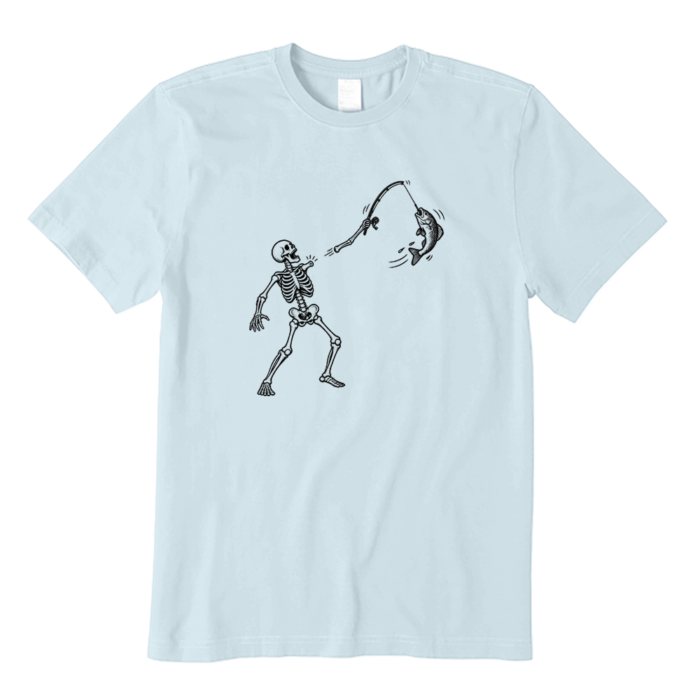 Retro Skeleton Fishing T-Shirt