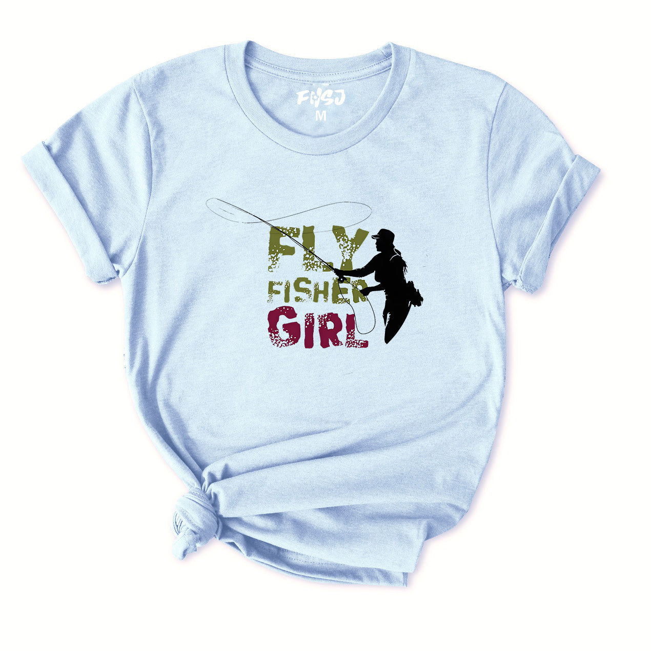 Outdoor Fly Fisher Girl Casting T-Shirt for Women