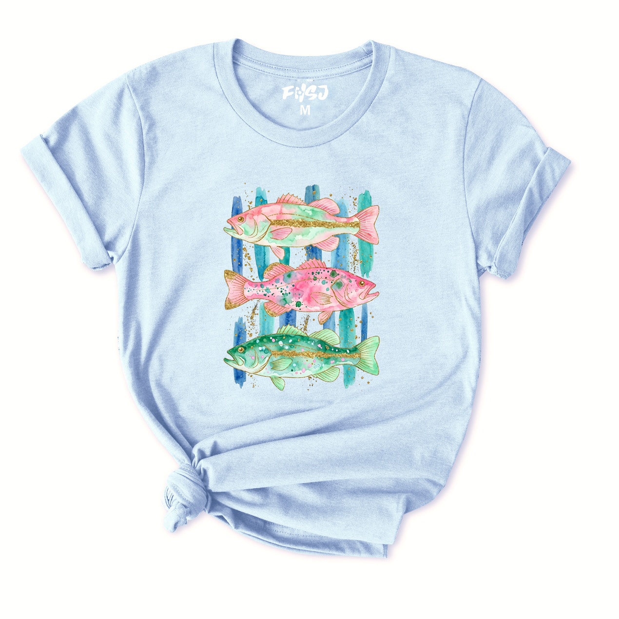Watercolor Bass Fish T-Shirt for Women