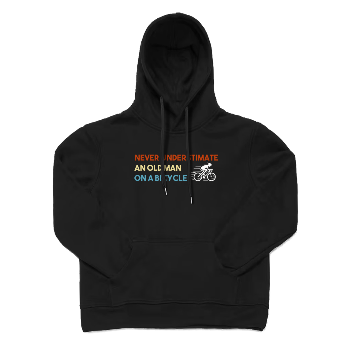 Never Underestimate An Old Man On A Bicycle Funny Cyclist Hoodie