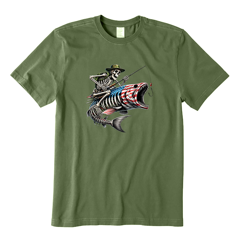 Funny Fishing Skeleton T-Shirt